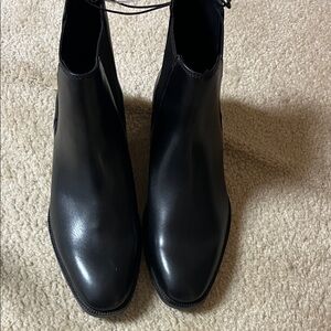 Calvin Klein Black Leather Ankle Boots